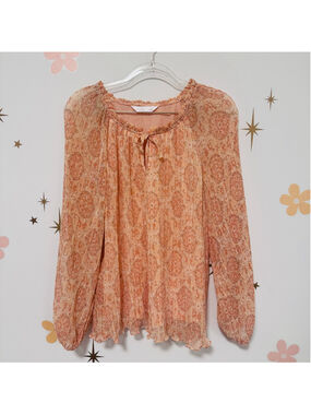 Blush/Salmon Long Sleeve Blouse